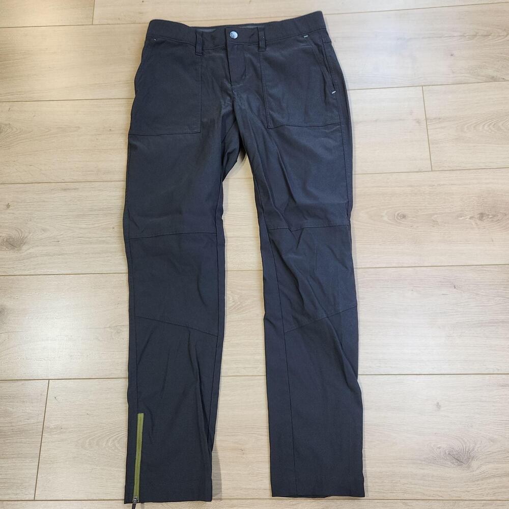Stio Pants Womens 8 Black Nylon Hiking Ankle Straight Leg Zip Pockets Outdoor